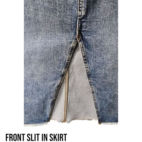 TORRID Plus Size Denim Front Slit Midi Skirt Size 16 - Picture 7 of 15